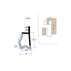 Joint sur ouvrant F11 R3 J5 PR en TPE bi-dureté