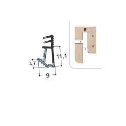 Joint sur ouvrant F11 R5S PR en TPE bi-dureté