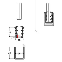 Joint garde-corps 23/16