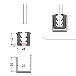 Joint garde-corps 23/21