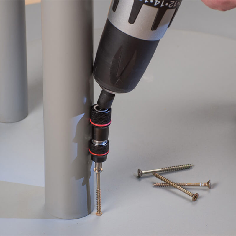 Angle TRIPLE-FIX et porte embout à changement rapide