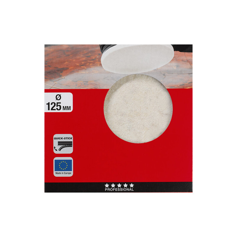 Disque feutre 125 mm à lustrer auto-agrippant