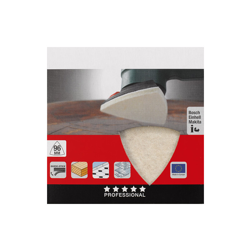 Disque feutre delta 93 mm à lustrer auto-agrippant