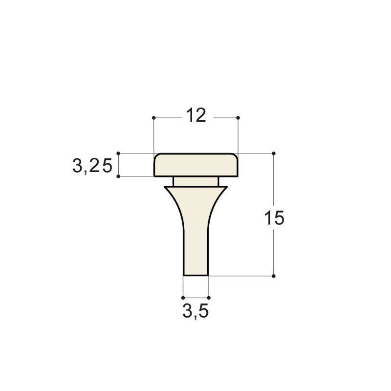 Butée à queue T12A longue queue (100 UN)
