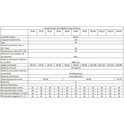 Compensateur de dilatation 50 jaune