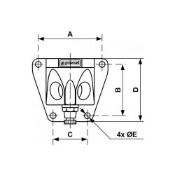 PVR Y Applique murale double taraudée