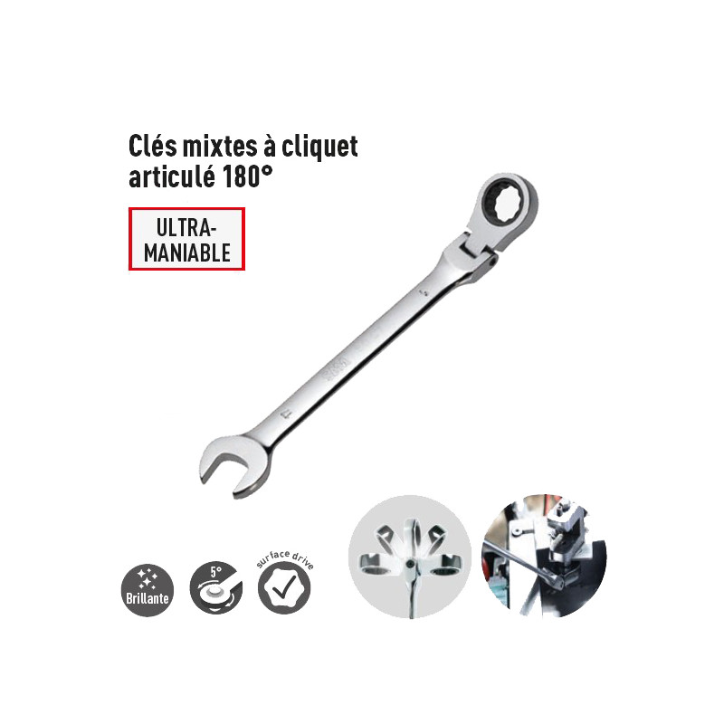 Clé mixte mixtes à cliquet articulées SAM 50-CT