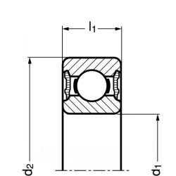 Roulement rigide à billes avec 2 joints d'étanchéité (2RS)