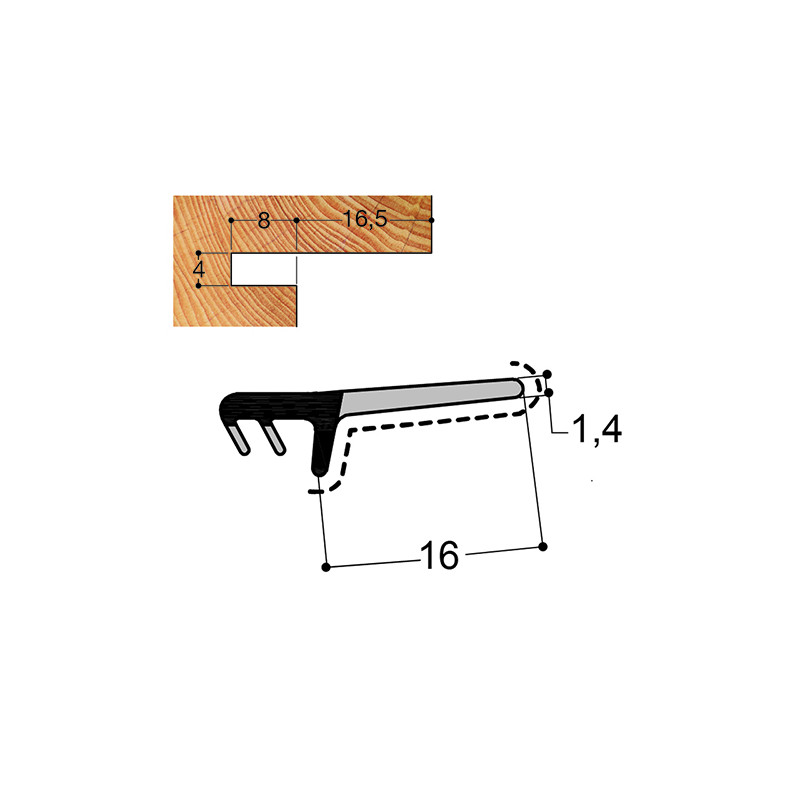 Joint d'ouvrant mono-matière JB16 PR