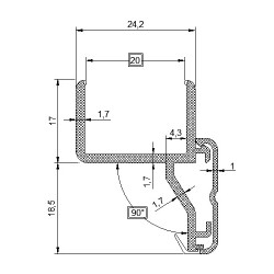 Profilé pour doubles-vitrages 20 mm