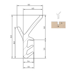 Joint S 4162 pour portes levantes et coulissantes