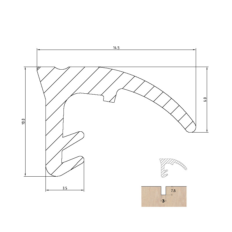 Joint S 2586 pour portes levantes et coulissantes