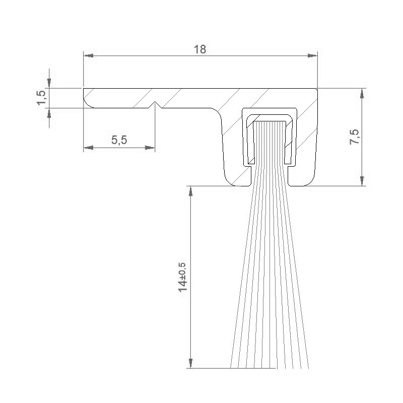 Plinthe brosse perpendiculaire B1