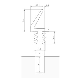Joint lèvre queue de sapin LS1