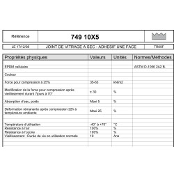Joint vitrage à sec 749 10x5