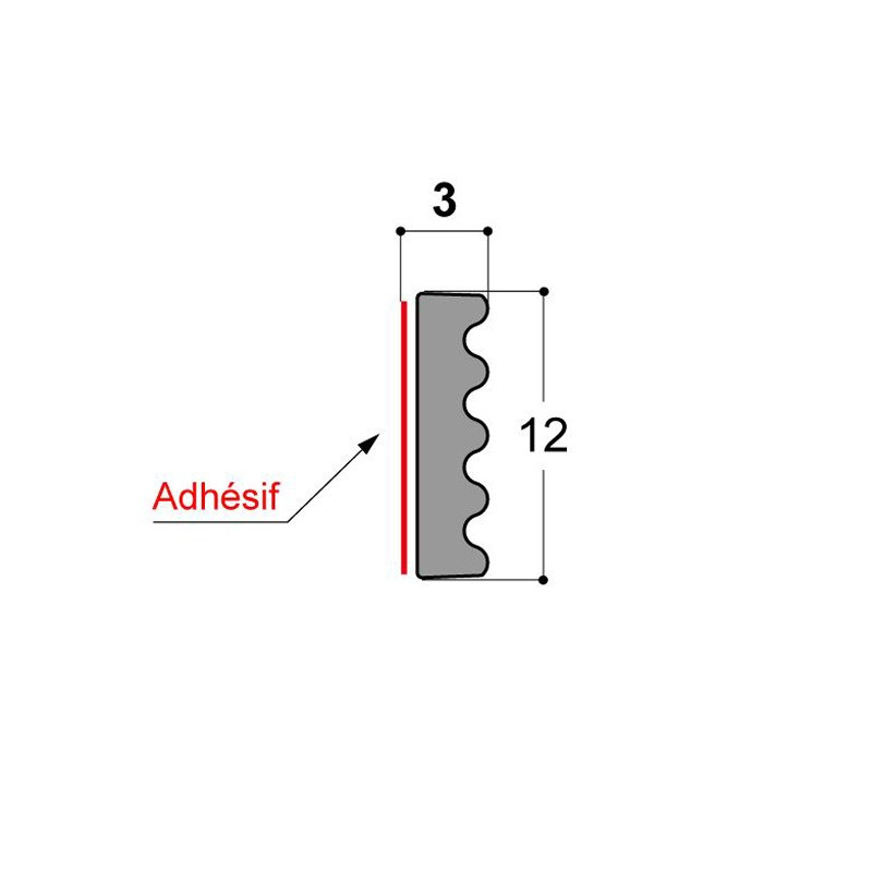 Joint vitrage à sec JDV 12x3