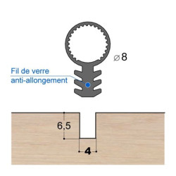 Joint tubulaire queue de sapin TS FV noir