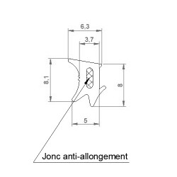Joint de calage de vitrage DD 05