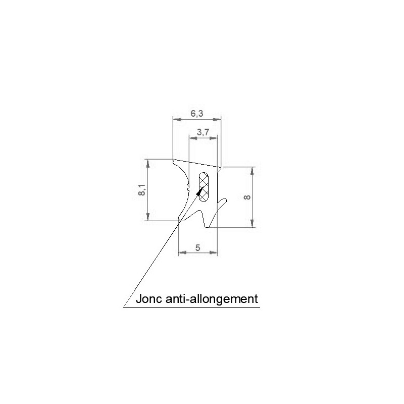 Joint de calage de vitrage DD 05