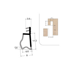 Joint sur ouvrant F11 R3 J5 en TPE bi-dureté