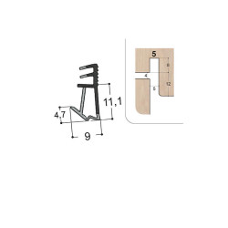 Joint sur ouvrant F11 R5S en TPE bi-dureté