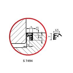 Joint S 7494 pour recouvrement sur ouvrant